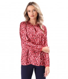 Printed satin blouse