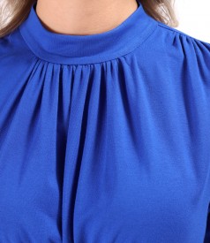 Elegant blouse made of jersey gathered at the neckline