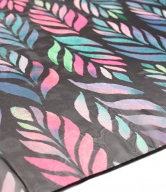 Soft veil scarf digital printed with floral motifs